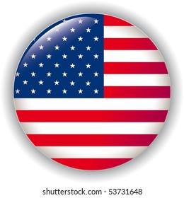 USA, shiny button flag vector illustration