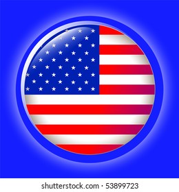 USA, shiny button flag vector illustration