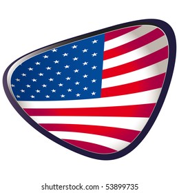 USA, shiny button flag vector illustration