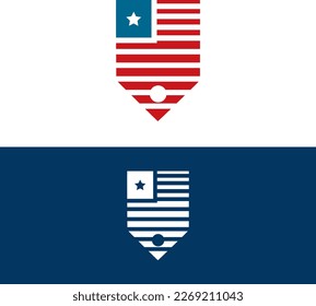 USA Shopping Logo Design Vector