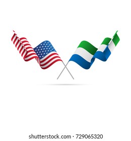 USA and Sierra Leone flags. Vector illustration.