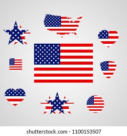 USA sign set