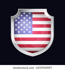 USA Silver Shield Flag Icon
