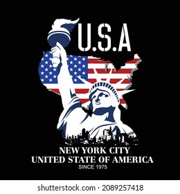 USA slogan tee graphic typography for print t shirt illustration vector art vintage