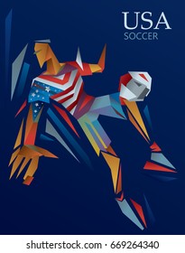 USA Soccer Player Art, Football Sport (Vector Art)