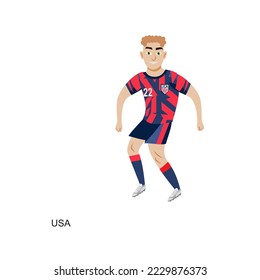 Ilustración vectorial del jugador de fútbol de Estados Unidos