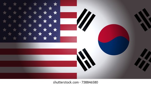 USA and South Korea flags