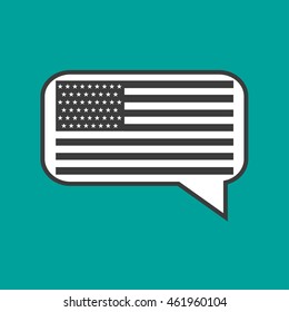 USA speech bubble icon