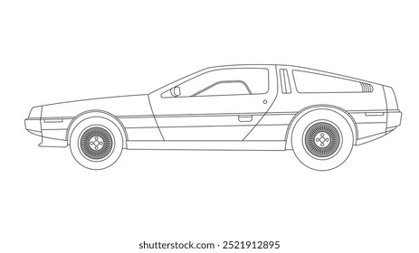 USA sport car pop culture speed vector famous steel auto 