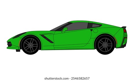 USA Sport Car Vector Vehicle Muscle Speed Race 2010s Coupe