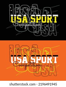 USA Sport Vintage typography design in vector illustration.clothing,t shirt,apparel and other uses.Abstract design with the grunge and denim style. Vector print, typography, poster.