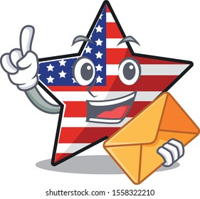 usa star cartoon bring envelope above character table