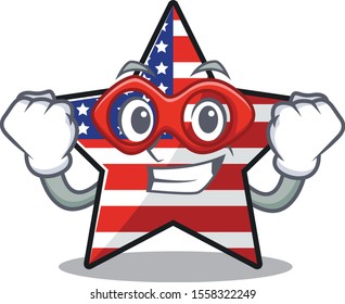 usa star cartoon super hero above character table