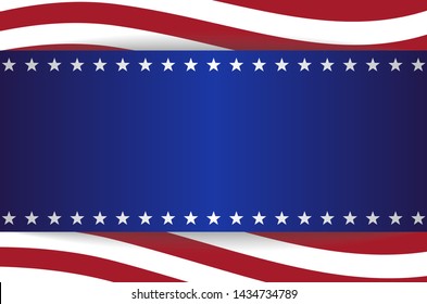 USA Star Flag Background Stripes Design Elements Vector Banner