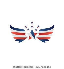 USA star flag with eagle wings, Stars and Stripes design elements, Stars and Stripes vector