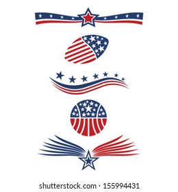 USA Star Flag Icon Design Elements Vector