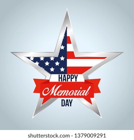 usa star flag with ribbon decoration