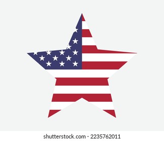 USA Star Flag. US United States of America Star Shape Flag. American Star Spangled Banner Old Glory Country National Icon Symbol Vector Illustration svg