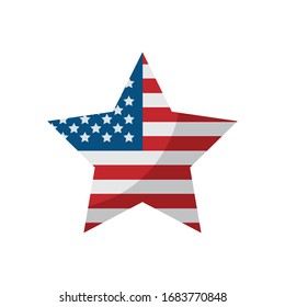 Usa star flat style icon design, United states america independence day nation us country and national theme Vector illustration