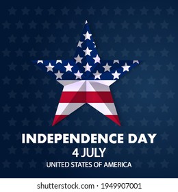 USA Star for Independence Day 4th of July, vector art illustration.