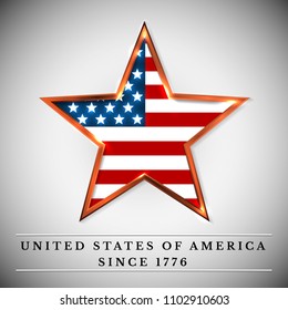 usa star, independence day. Vector illustration.