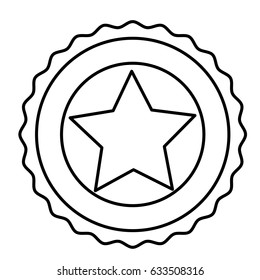 Usa star inside seal stamp icon. United nation country and american states theme. Isolated design. Vector illustration