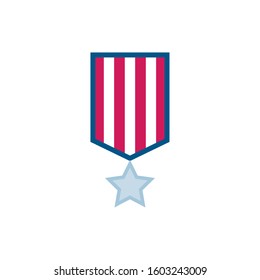 Usa star medal design, United states america independence labor day nation us country and national theme Vector illustration