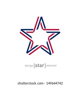 The USA star from ribbon vector illustration