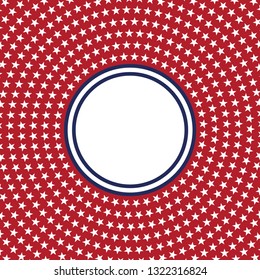 USA star vector pattern round frame. American patriotic circle border with stars and stripes pattern. Abstract geometric. Vector and illustration.
