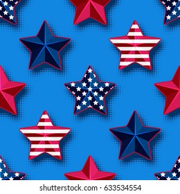 USA stars seamless pattern