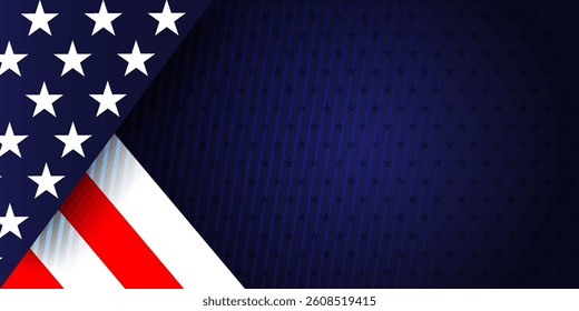 USA stars and stripes patriotic design background copy space for Independence, Memorial, Veteran's, fourth of july, Presidents and Columbus Day, Vector Illustration
