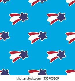 USA stars and stripes seamless pattern on blue background
