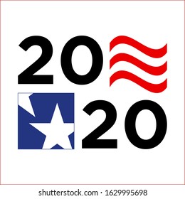 USA stars and stripes Voting 2020 logo