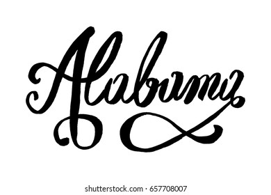 USA State Alabama Hand-lettering Sign