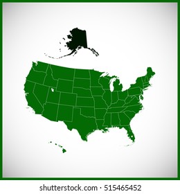 USA state Of Alaska map