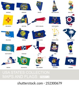 USA state collection, maps and flags, part 2