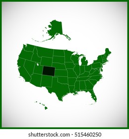 USA state Of Colorado Map 