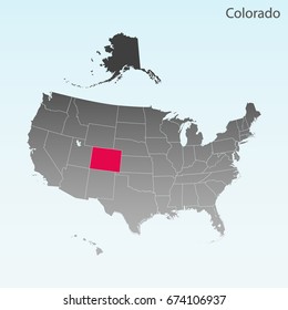 USA state Of Colorado Map 