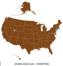 USA state Of Connecticut map