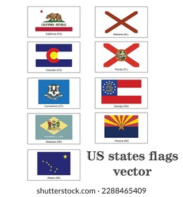 USA State Flags SVG Bundle Set, United States of America US States Flag svg, American Banner Vector Graphic Icon Clipart, eps ai 
