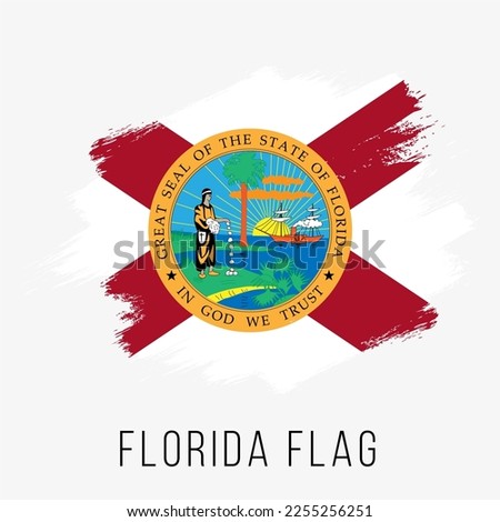 USA State Florida Vector Flag Design Template. Florida Flag for Independence Day. Grunge Florida Flag