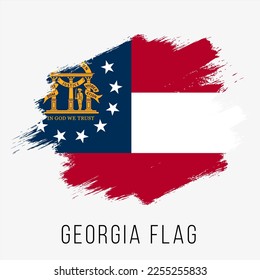 USA State Georgia Vector Flag Design Template. Georgia Flag for Independence Day. Grunge Georgia Flag