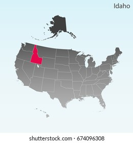 USA state Of Idaho map 