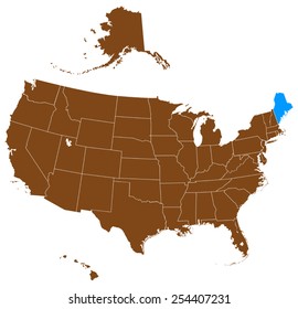 USA state Of Maine map