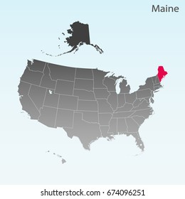 USA state Of Maine map