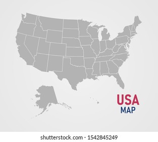 USA state map isolated on white background. Vector illustration.