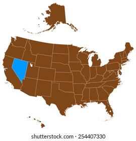 USA state Of Nevada map