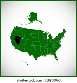 USA state Of Nevada map