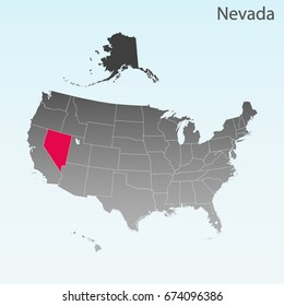 USA state Of Nevada map