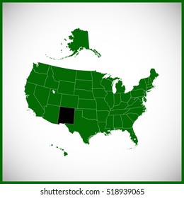 USA state Of New Mexico map